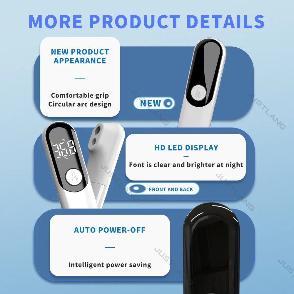 JUSTLANG Non-Contact Forehead Thermometer - LED Digital Infrared Medical Thermometer for Babies and Adults, Fast and Accurate Fever Temperature Reading