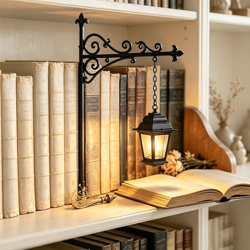 Athenaeum Book Nook Lamp — Mini Library Lantern for Shelves
