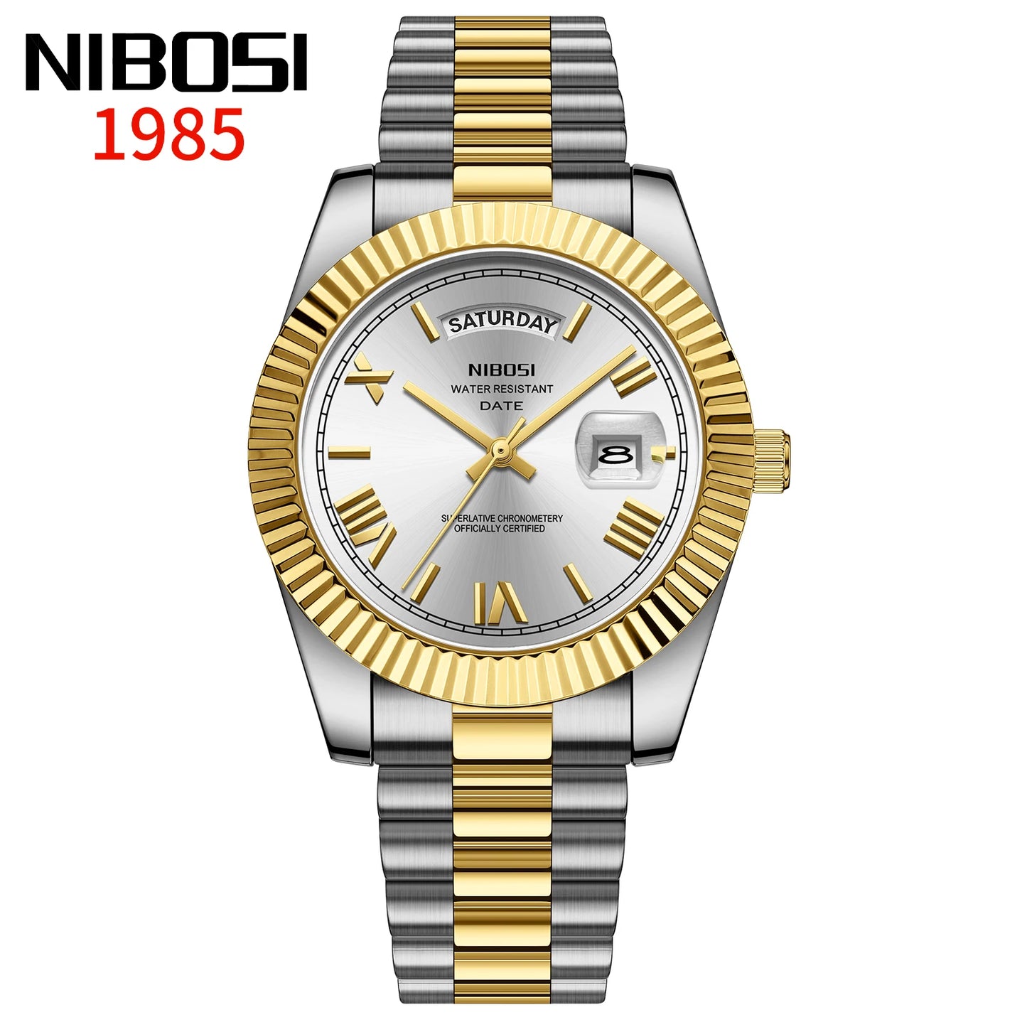 Regent Quartz Watch for Men — Roman Dial, Date Window, 30m Water Resistant