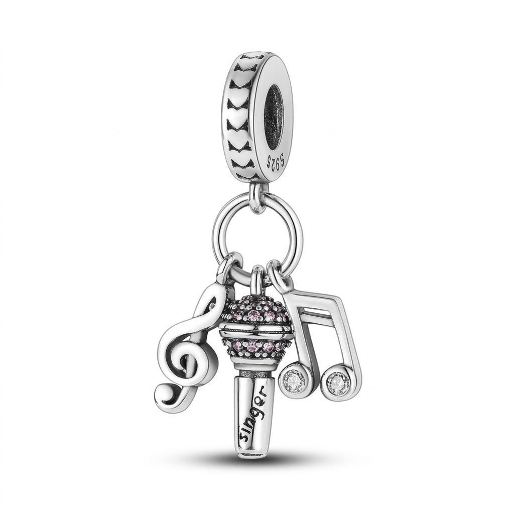 Music Notes & Microphone Charm