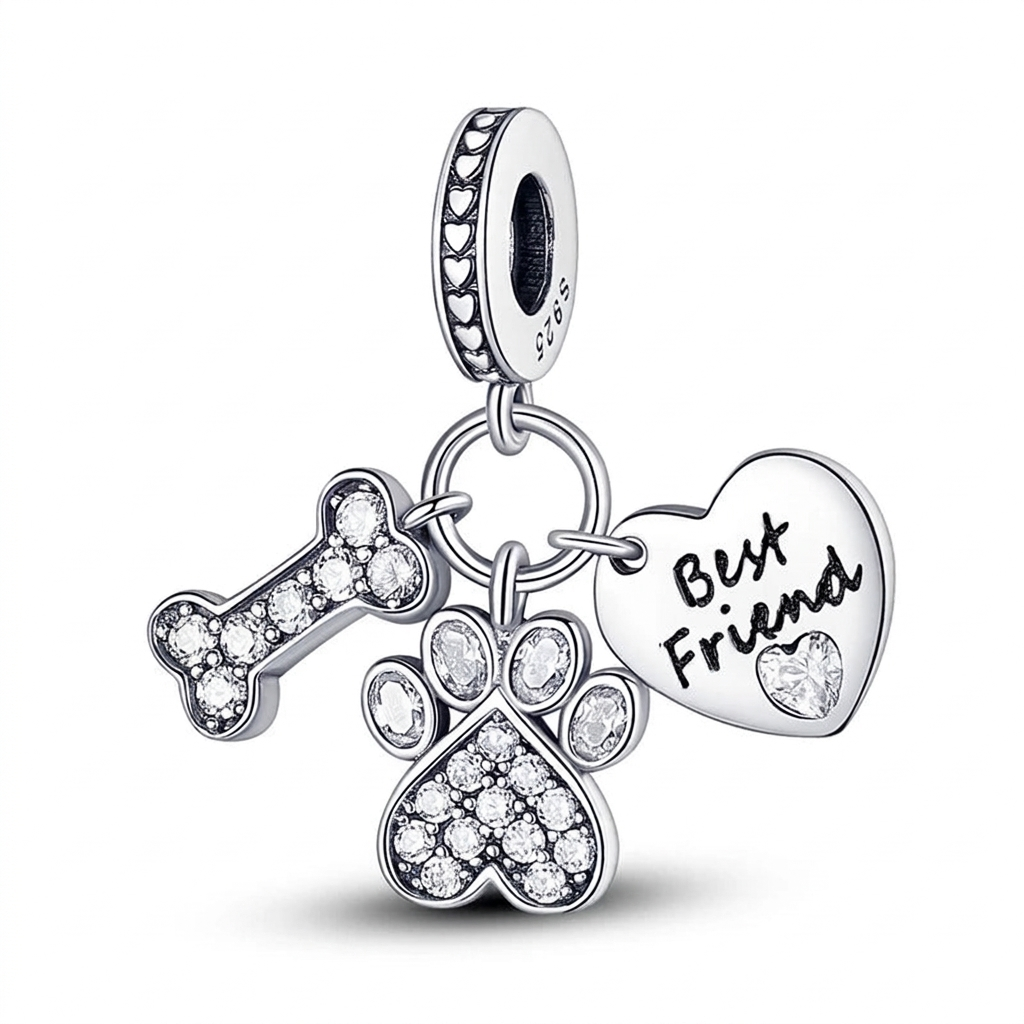 Best Friend Bone & Paw Charm