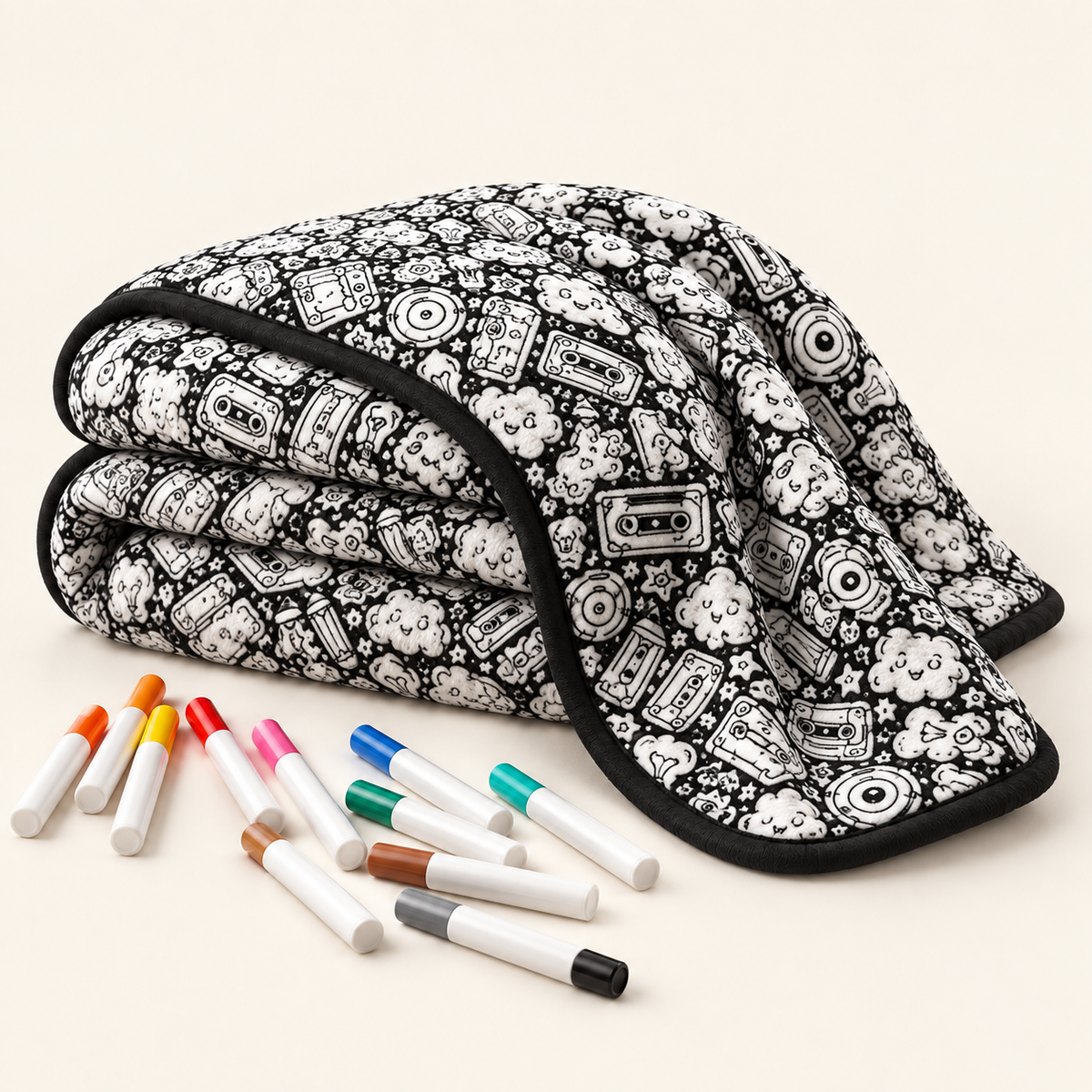 COZOODLE washable colouring blanket with included fabric markers