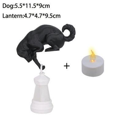 Perch Cat Shelf Ornament — 3D-Printed Lantern-Holding Cat Figurine