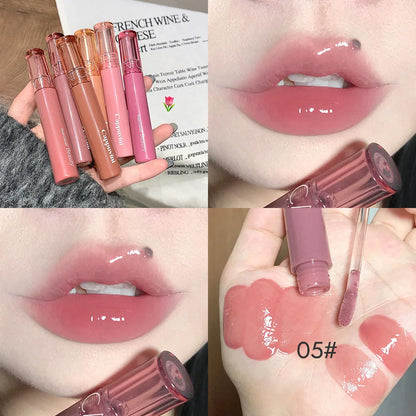 Cappuvini Jelly Mirror Lip Glaze – Water-Light, Moisturizing Lip Gloss with Long-Lasting Shine