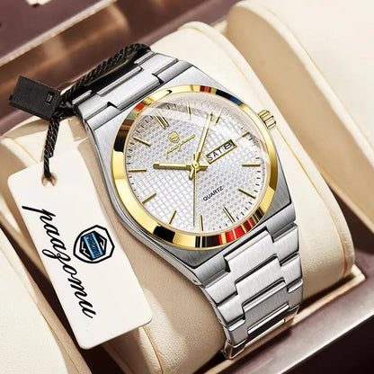 Meridian Automatic Watch for Men — Self-Winding Movement, Luminous Dial, Steel Bracelet