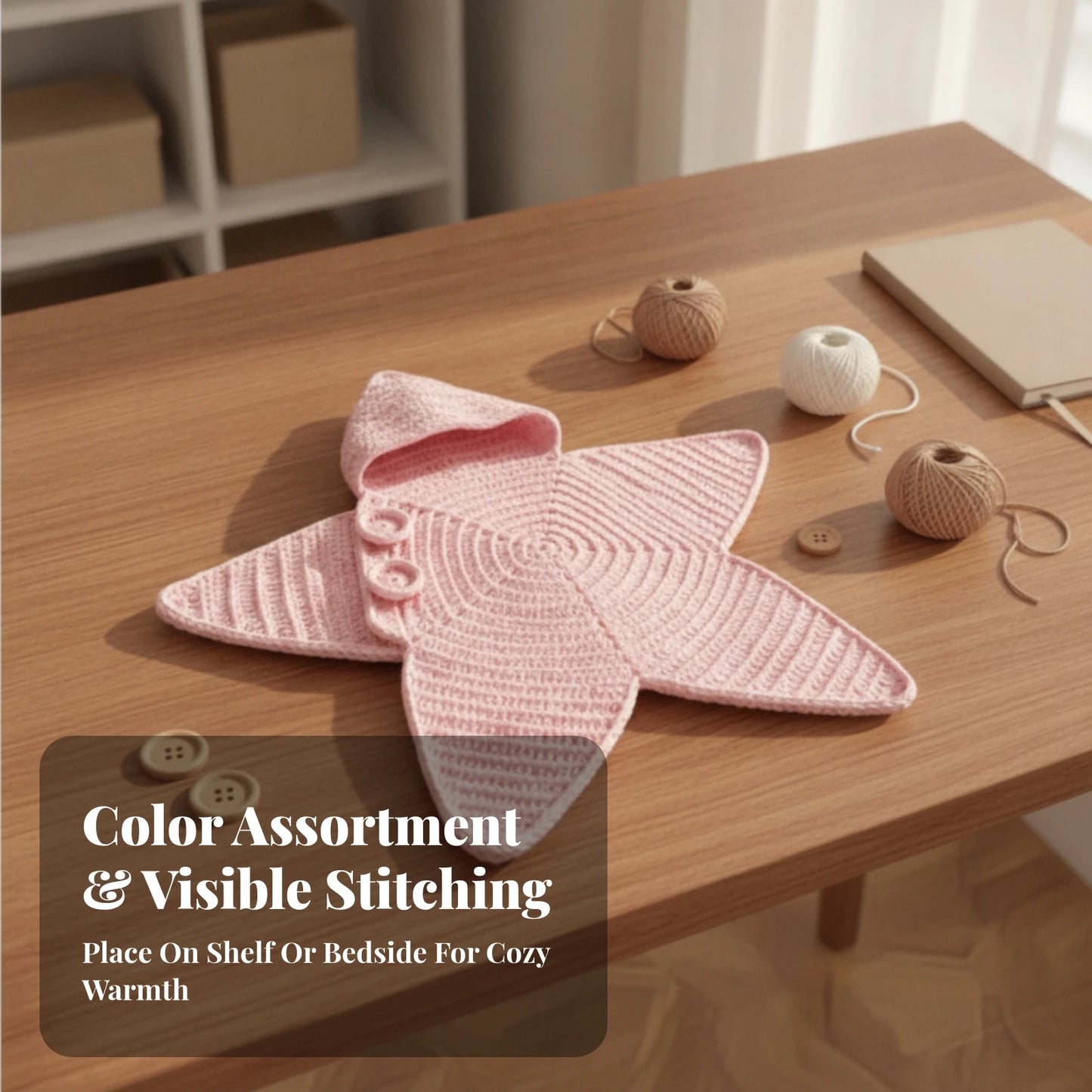 Starlet Hooded Doll Outfit — Knitted Star Sweater for 1/6 Scale Dolls