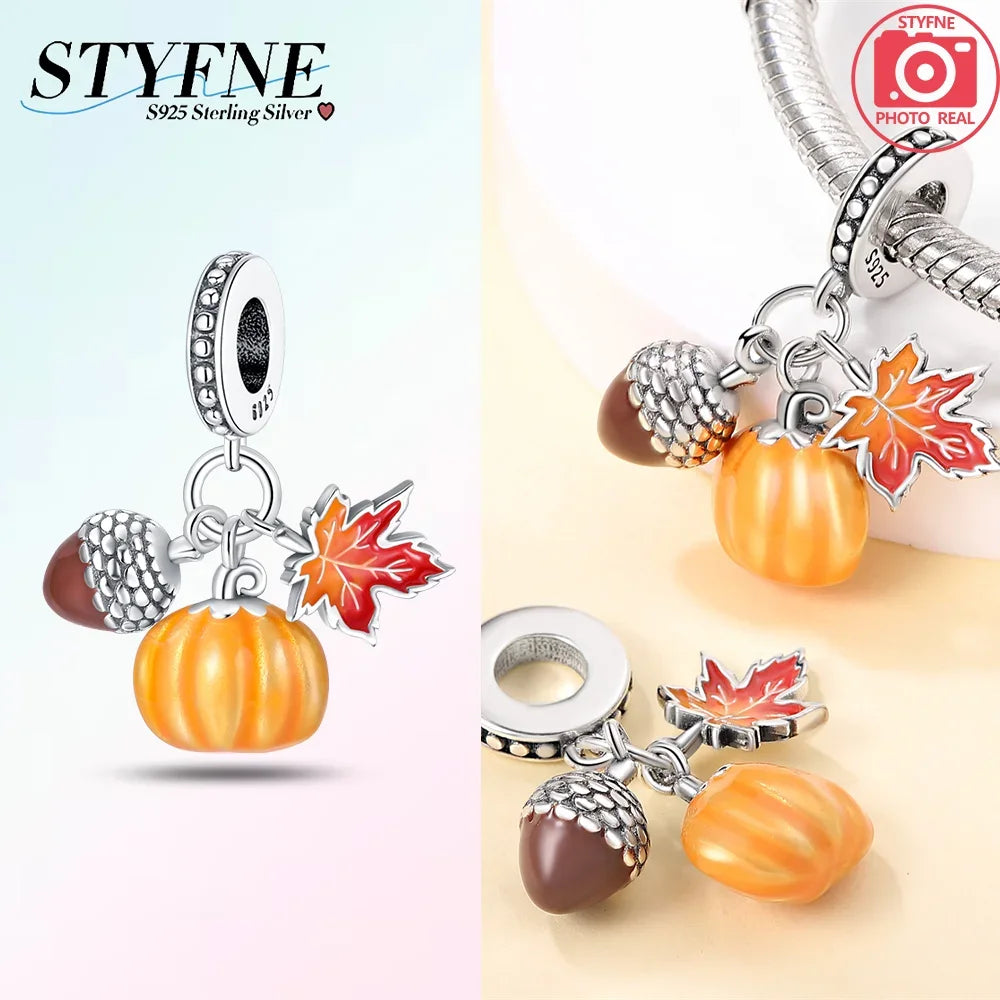 Pumpkin & Acorn Cluster Charm