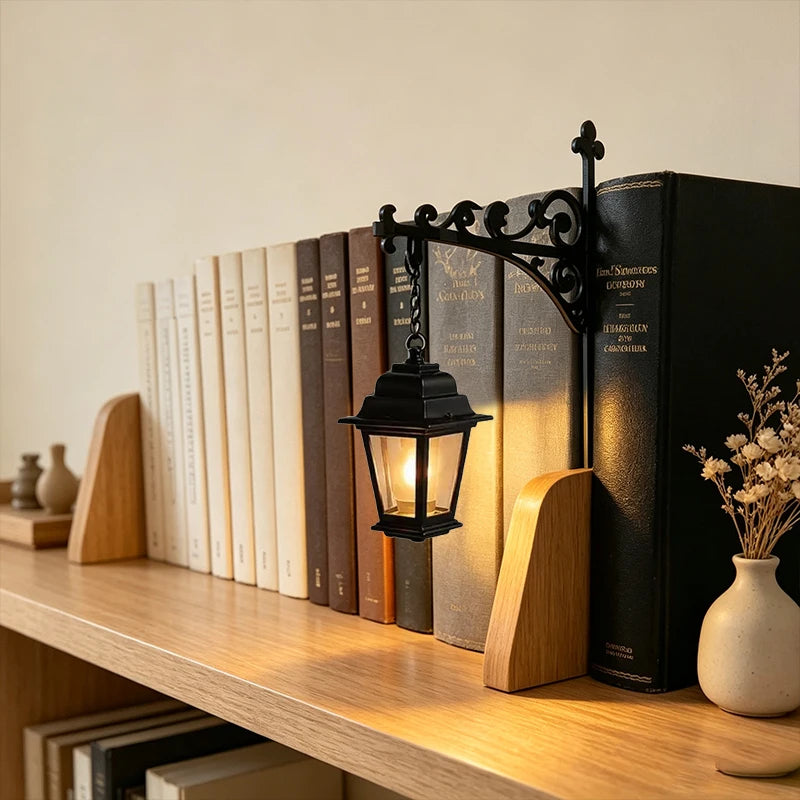 Athenaeum Book Nook Lamp — Mini Library Lantern for Shelves