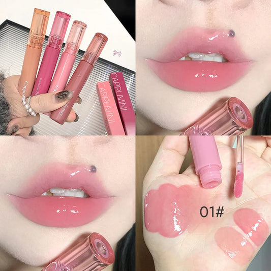 Cappuvini Jelly Mirror Lip Glaze – Water-Light, Moisturizing Lip Gloss with Long-Lasting Shine