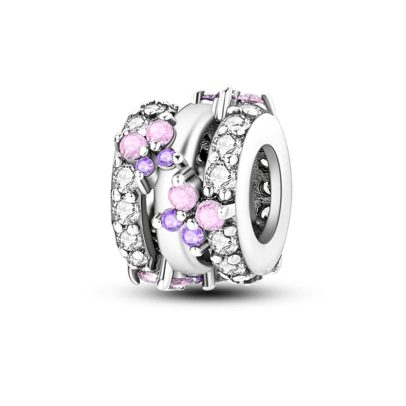 Pink Flower Spacer Charm
