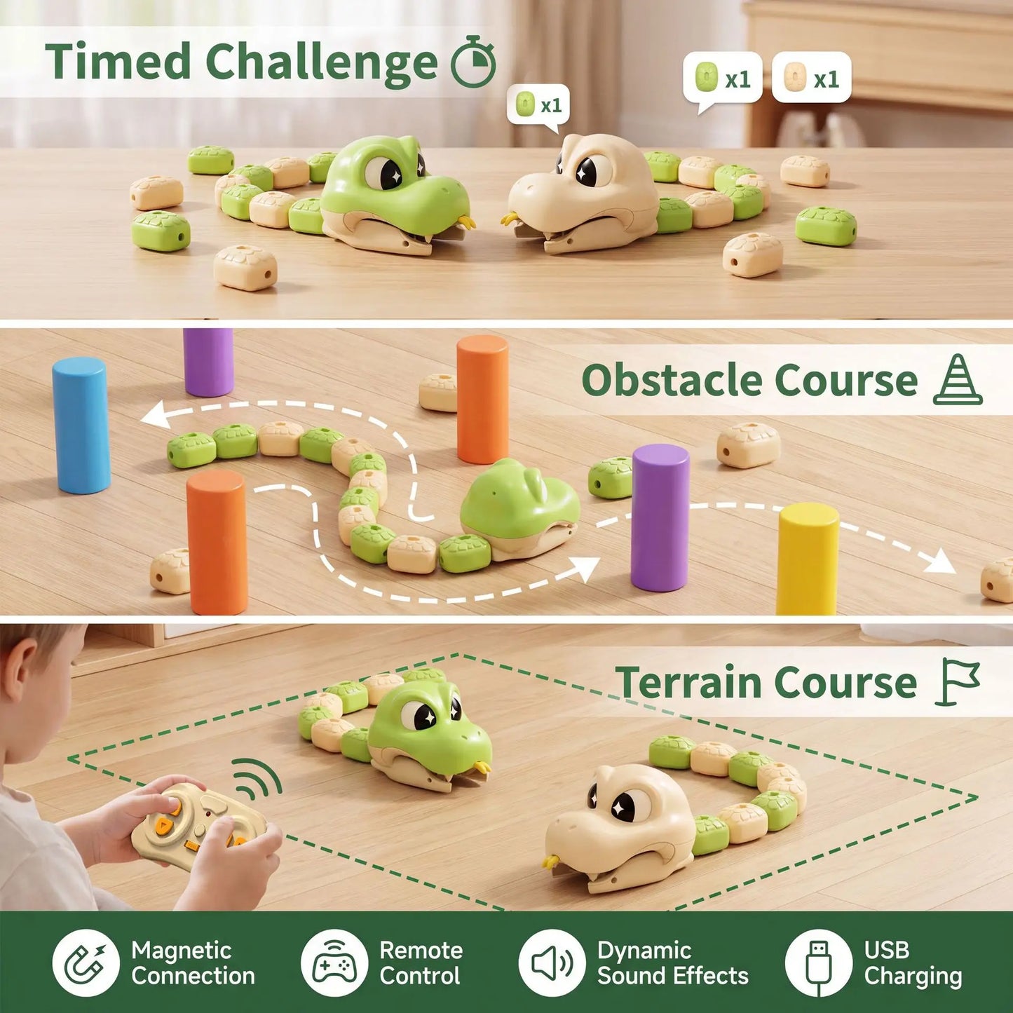Viper RC Snake Game — Magnetic Block-Eating Duel Toy with Remote