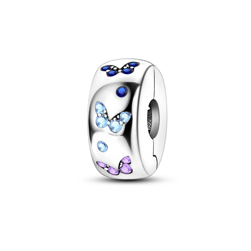 Blue Butterfly Clip Charm