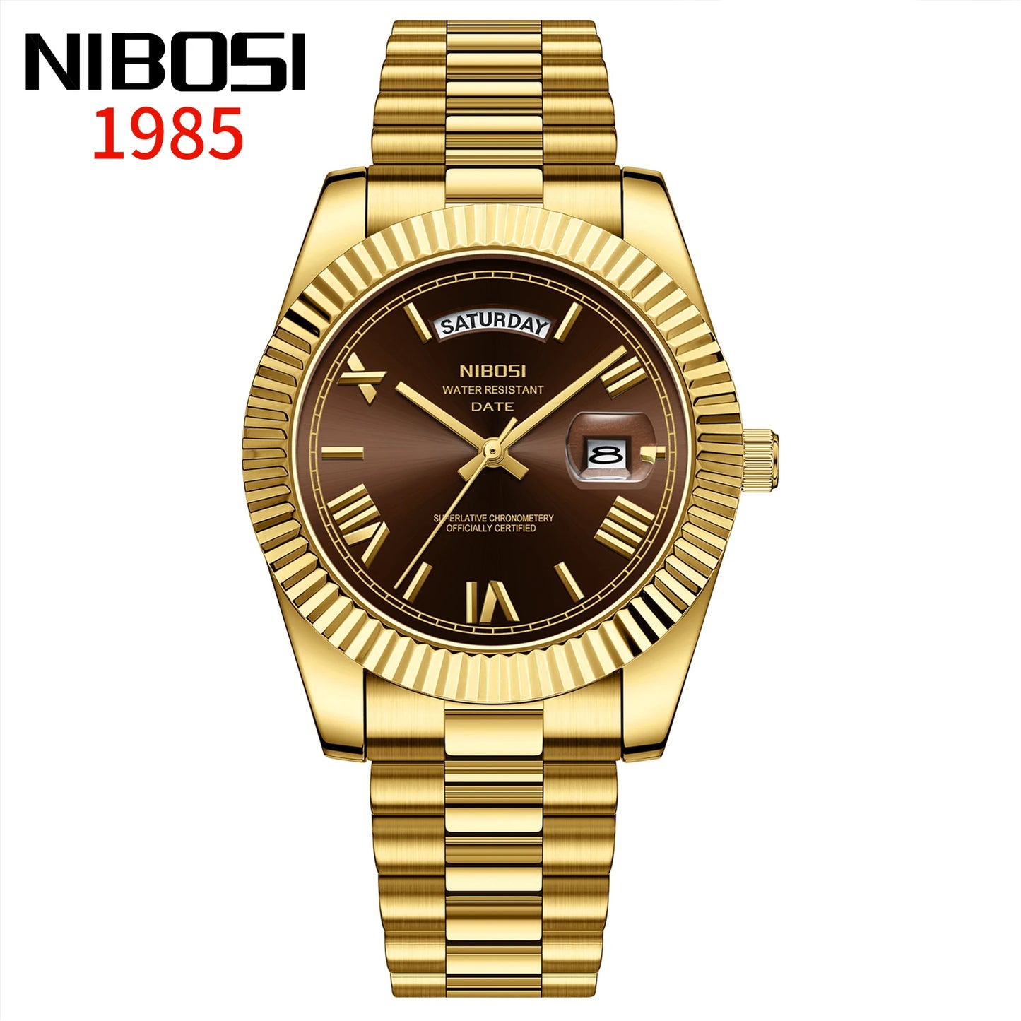 Regent Quartz Watch for Men — Roman Dial, Date Window, 30m Water Resistant