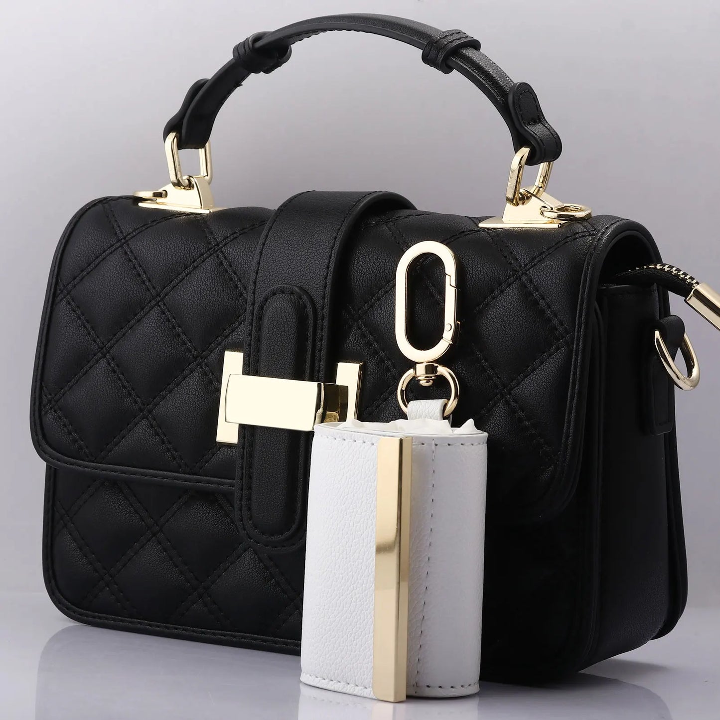 Carryall Pocket Tote — Foldable Shopping Bag with Alloy Keyring