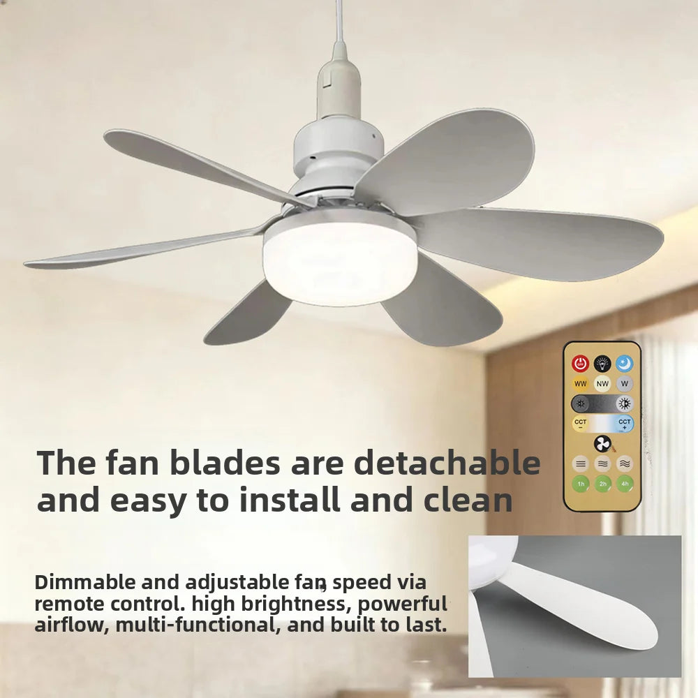 LED 30W Ceiling Fan Light (E27) with Remote Dimmer – Dimmable, 85-265V, Ideal for Living Room, Study & Home Use