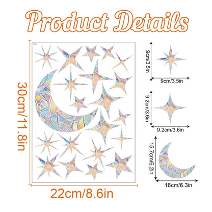 Prisma Rainbow Suncatcher Decals — Self-Adhesive Window Prism Stickers