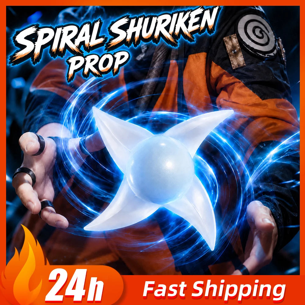 Spinning LED Ninja Star — 7-Colour Light-Up Display Prop, 23 cm