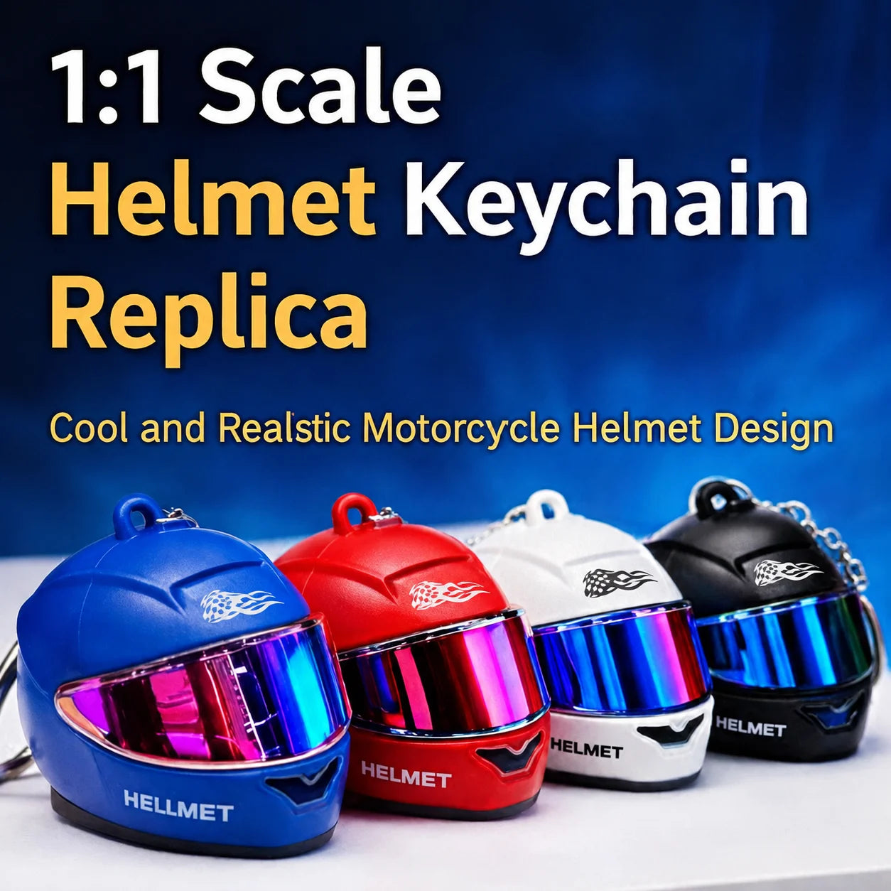 Visor Mini Helmet Keyring — LED night light, eight designs