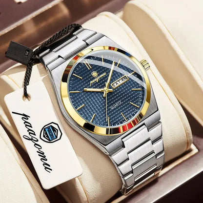 Meridian Automatic Watch for Men — Self-Winding Movement, Luminous Dial, Steel Bracelet