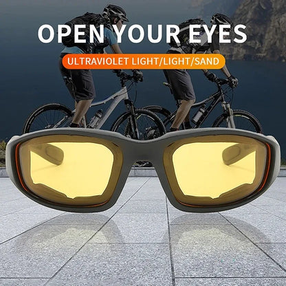 Outdoor Cycling Sunglasses with Eye Protection – CS Tactical Sports Glasses with Sponge Foam, Ideal for Cycling and Skiing – 1 Pair