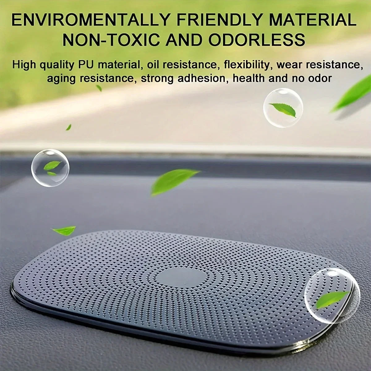 1pc Car Non-Slip Dashboard Pad - Magic Anti-Slip, Sticky Adhesive Phone & Mobile Holder, Black Silicone