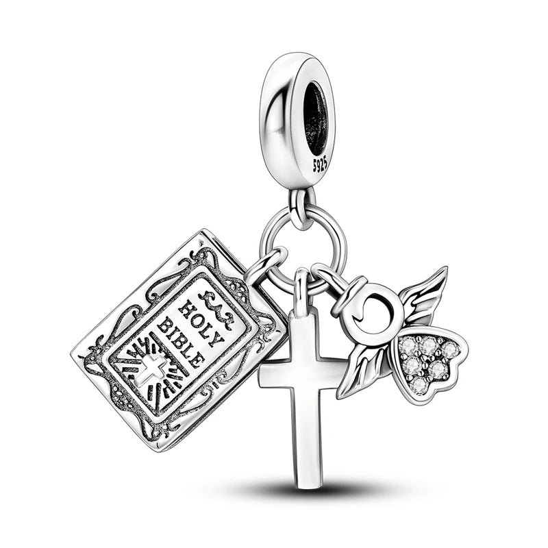 Bible & Cross Dangle Charm