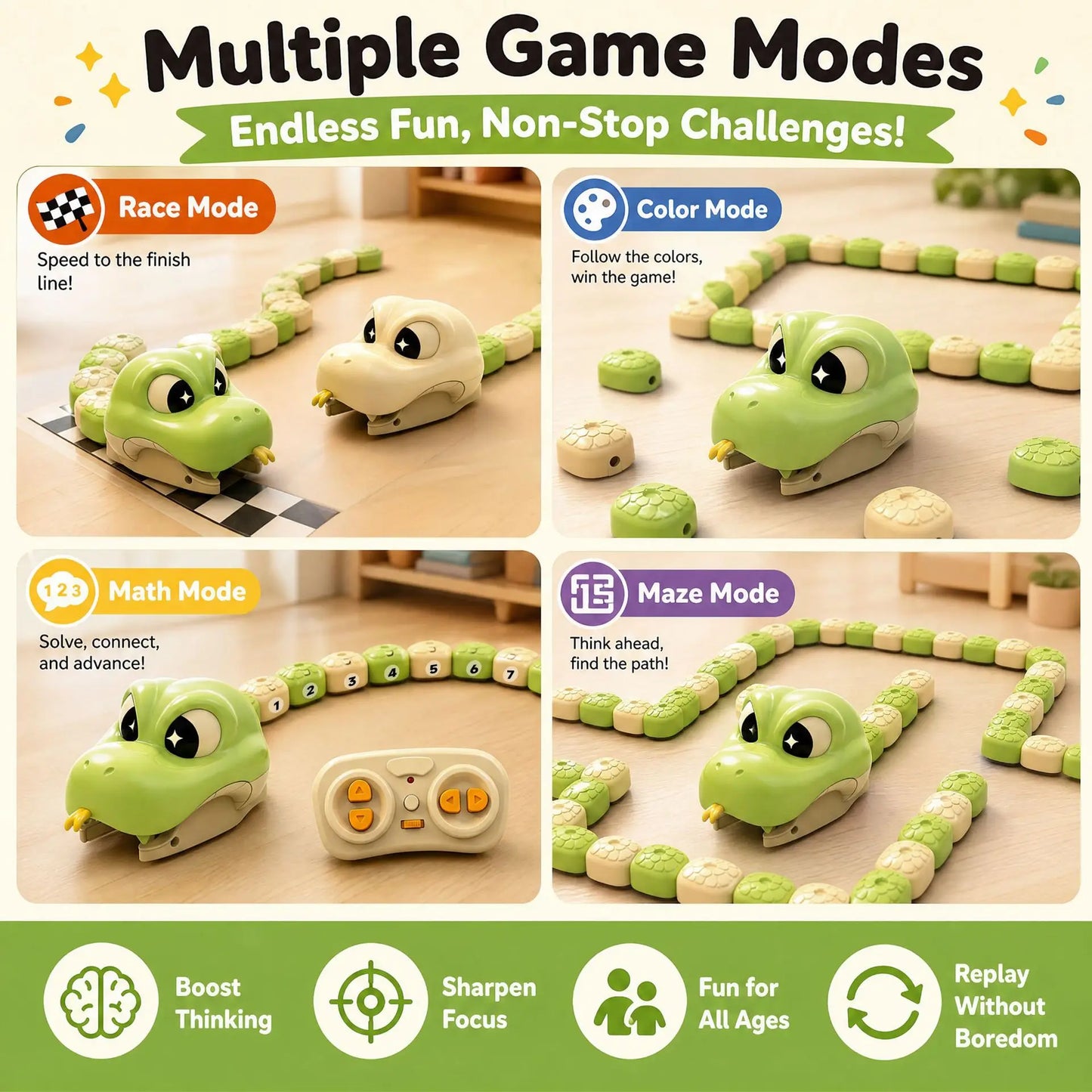 Viper RC Snake Game — Magnetic Block-Eating Duel Toy with Remote