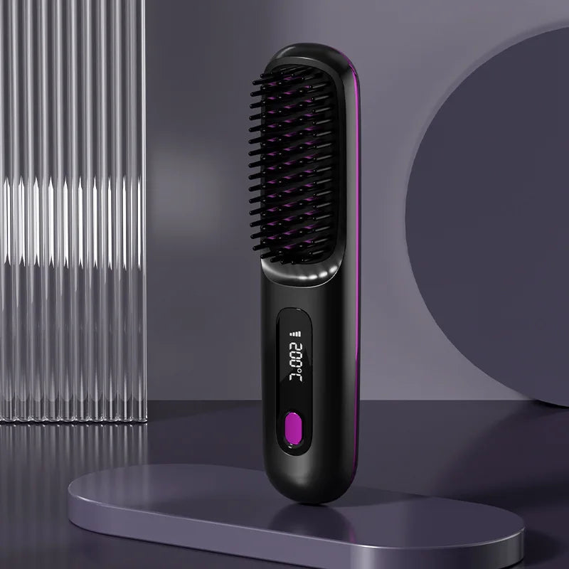 LuxeBrush™ Portable Cordless Hair Straightener Brush