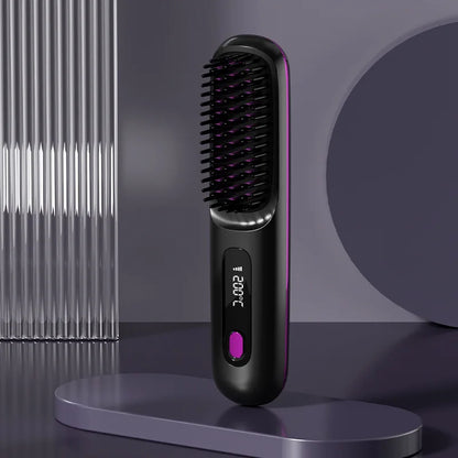 LuxeBrush™ Portable Cordless Hair Straightener Brush