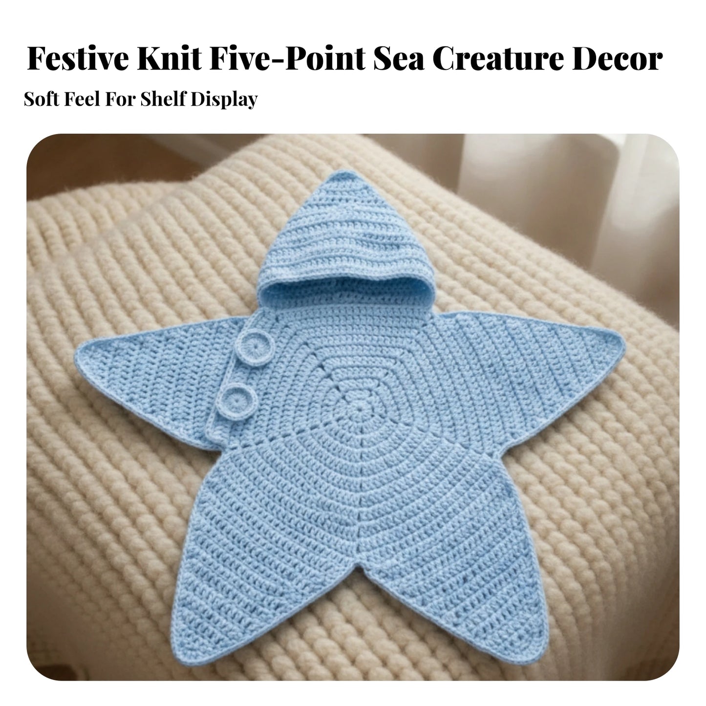 Starlet Hooded Doll Outfit — Knitted Star Sweater for 1/6 Scale Dolls