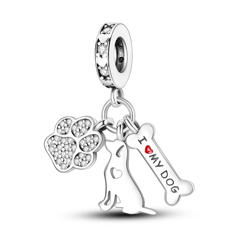 I Love My Dog Dangle Charm