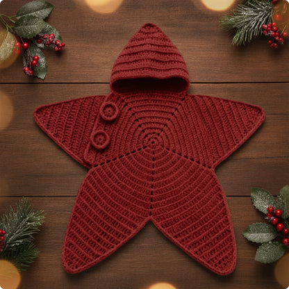 Starlet Hooded Doll Outfit — Knitted Star Sweater for 1/6 Scale Dolls