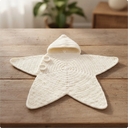 Starlet Hooded Doll Outfit — Knitted Star Sweater for 1/6 Scale Dolls