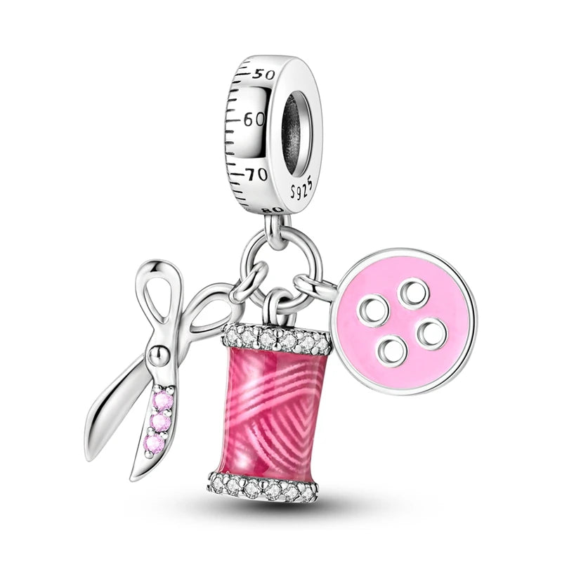 Sewing Thread & Button Charm