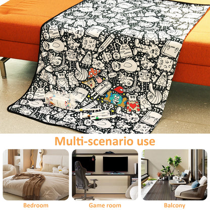 Canvas Colour-In Blanket — Fleece Throw with 24 Fabric Markers