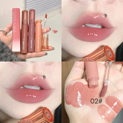 Cappuvini Jelly Mirror Lip Glaze – Water-Light, Moisturizing Lip Gloss with Long-Lasting Shine