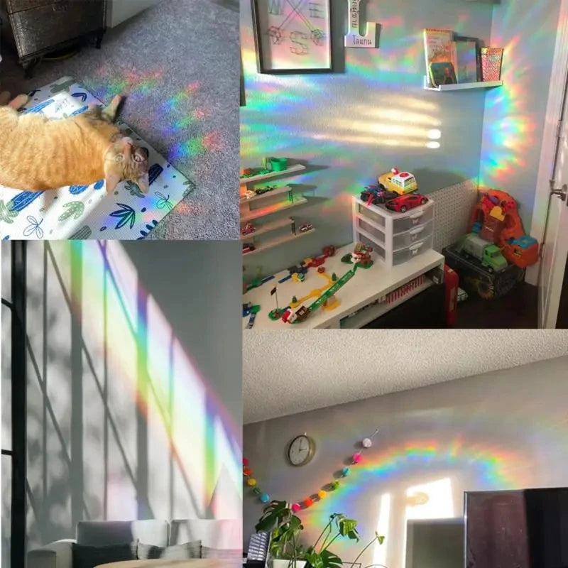Prisma Rainbow Suncatcher Decals — Self-Adhesive Window Prism Stickers