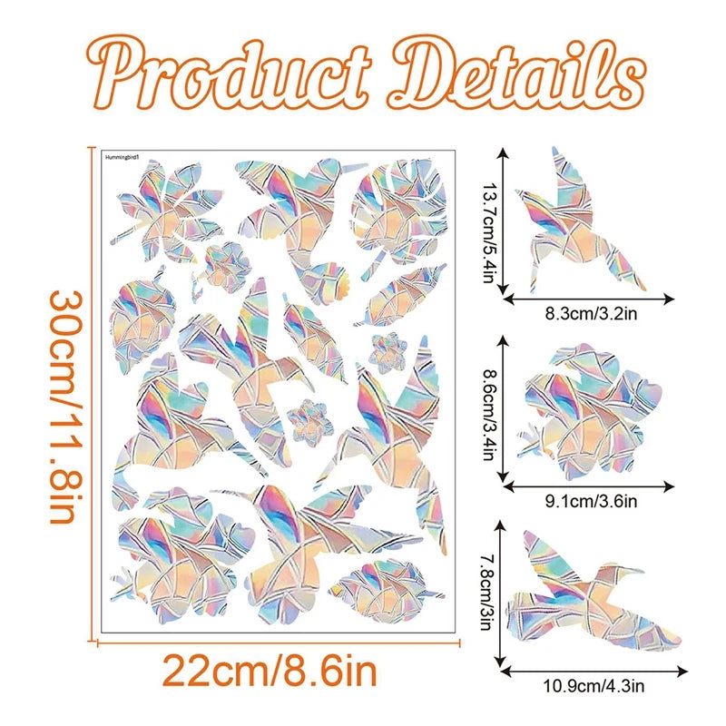 Prisma Rainbow Suncatcher Decals — Self-Adhesive Window Prism Stickers