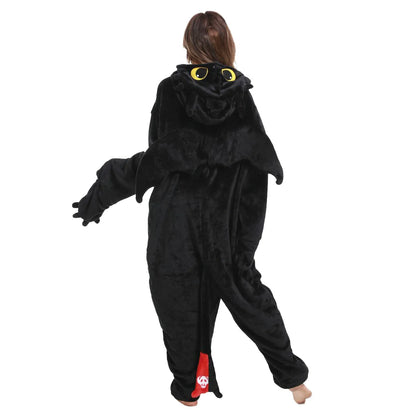 Ember Dragon Onesie — Hooded Fleece Kigurumi for Adults