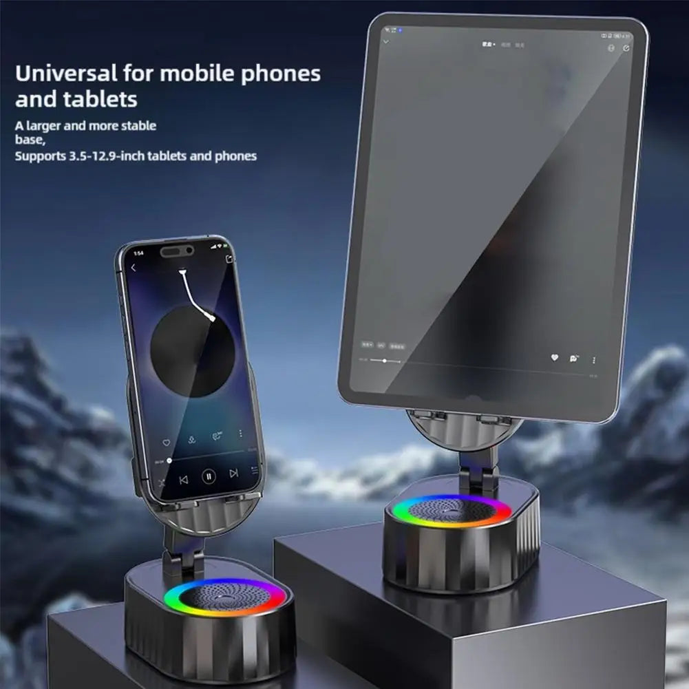 5In1 Induction Speaker Mobile Phone Holder Adjustable RGB Light Smart Wireless Bluetooth Speaker Phone Reverse Charging Function