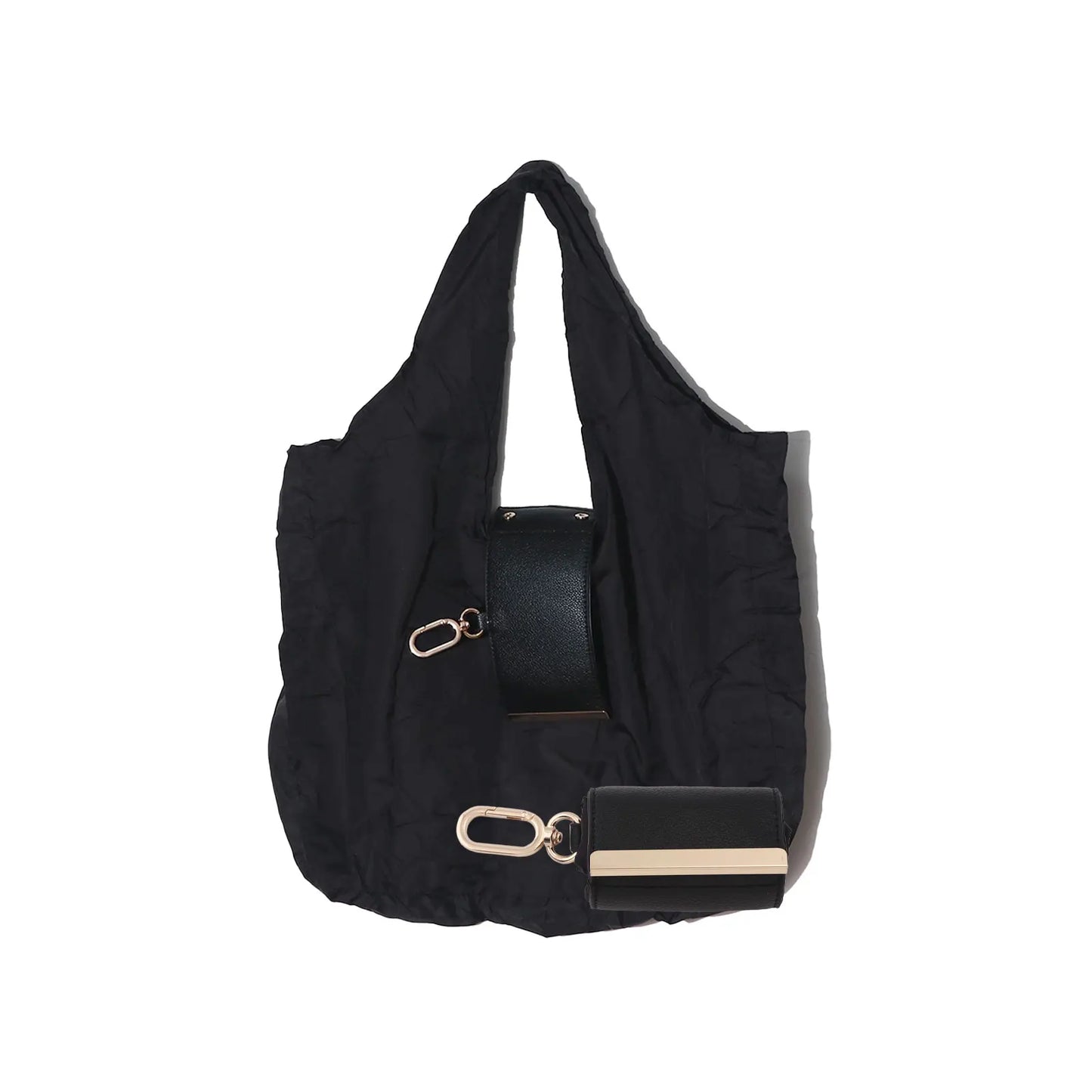 Carryall Pocket Tote — Foldable Shopping Bag with Alloy Keyring