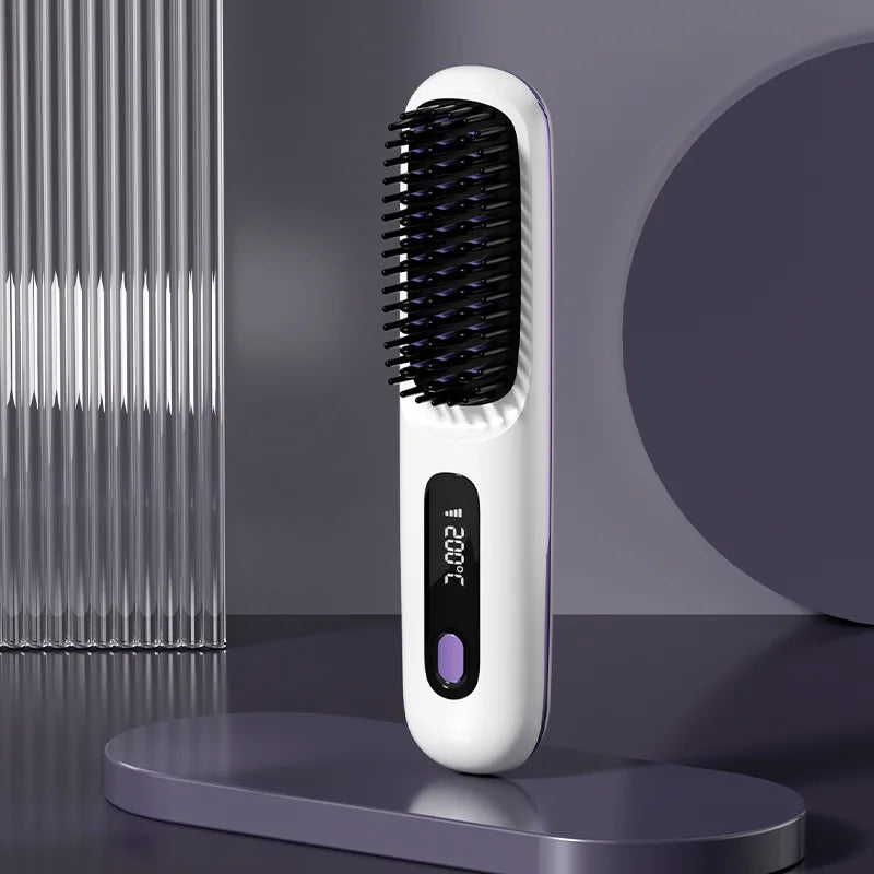 LuxeBrush™ Portable Cordless Hair Straightener Brush