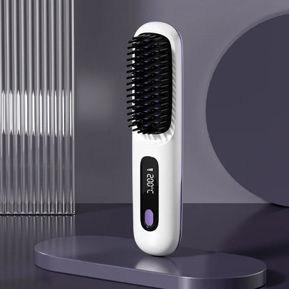 LuxeBrush™ Portable Cordless Hair Straightener Brush