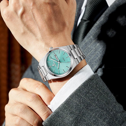 Meridian Automatic Watch for Men — Self-Winding Movement, Luminous Dial, Steel Bracelet