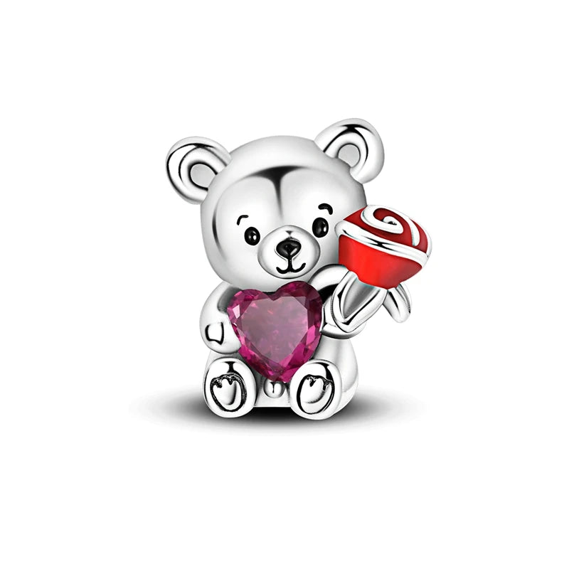 Teddy Bear & Red Heart Charm