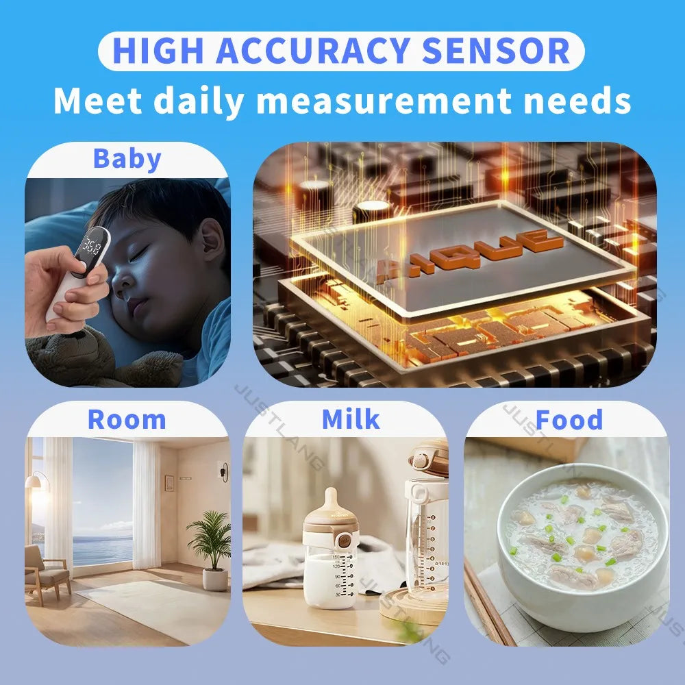 JUSTLANG Non-Contact Forehead Thermometer - LED Digital Infrared Medical Thermometer for Babies and Adults, Fast and Accurate Fever Temperature Reading