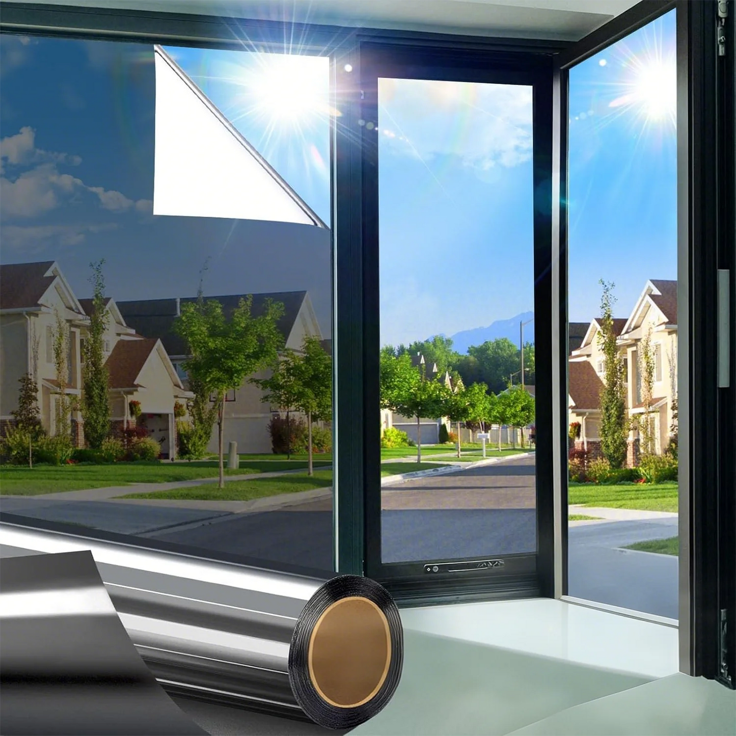 SolarVeil™ Heat Reflective Window Film - Reduces Solar Glare & Warmth, Easy Peel Application