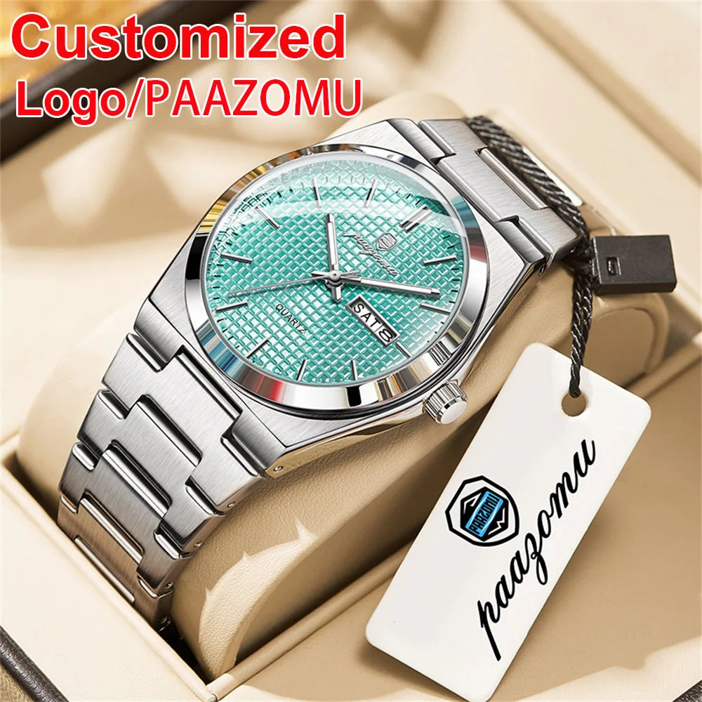 Meridian Automatic Watch for Men — Self-Winding Movement, Luminous Dial, Steel Bracelet