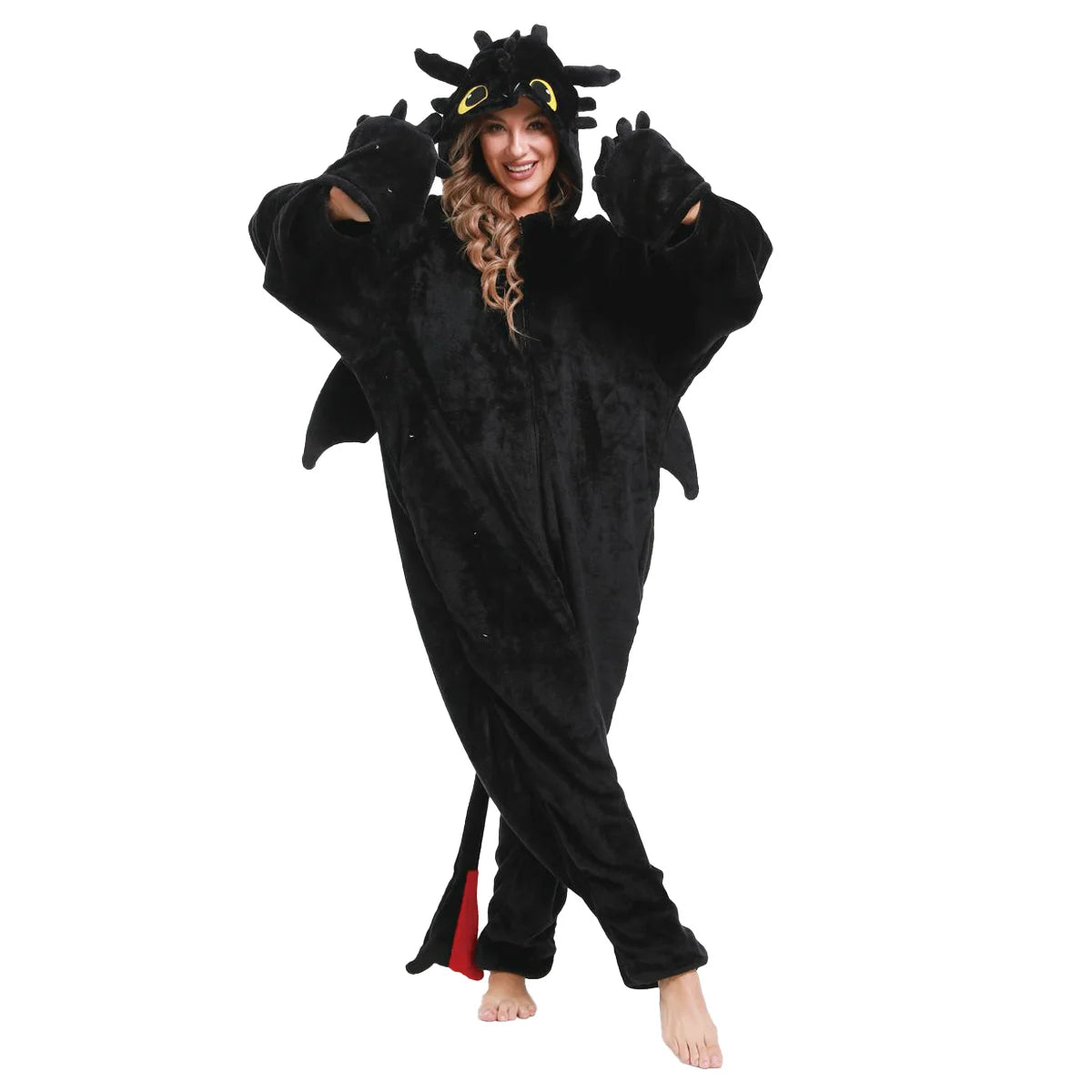 Ember Dragon Onesie — Hooded Fleece Kigurumi for Adults