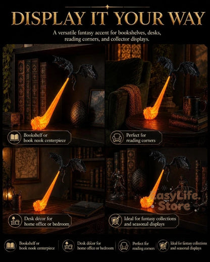 Wyrm Shelf Dragon — 3D-Printed Fire-Breathing Bookshelf Ornament